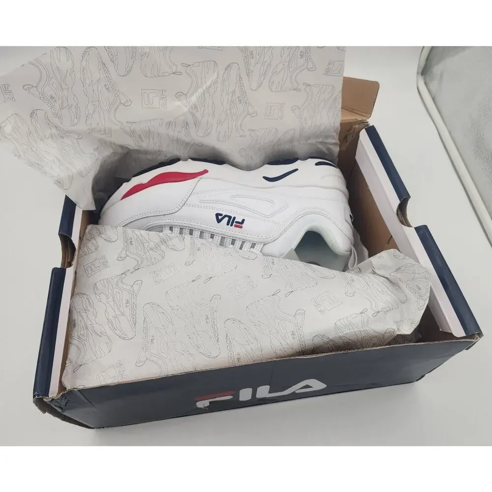 Fila Men's Ray Tracer Sneaker Shoes 1RM00661-125 White/Navy/Red Size US 11